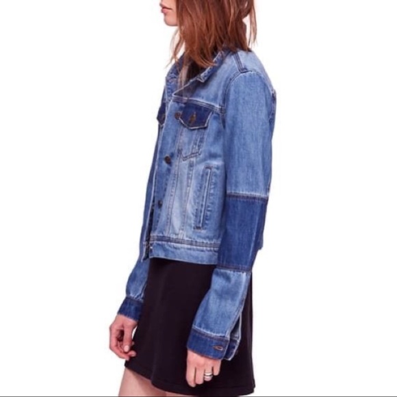 🔖New L FREE PEOPLE Rumors Denim Jacket Indigo - Picture 4 of 14